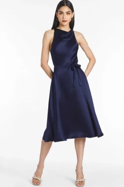 Best Elondra Silk Dress Women Midi Dresses