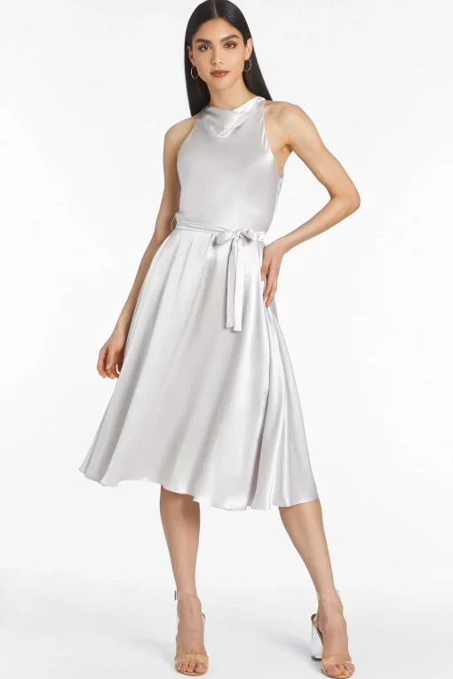 Best Elondra Silk Dress Women Midi Dresses