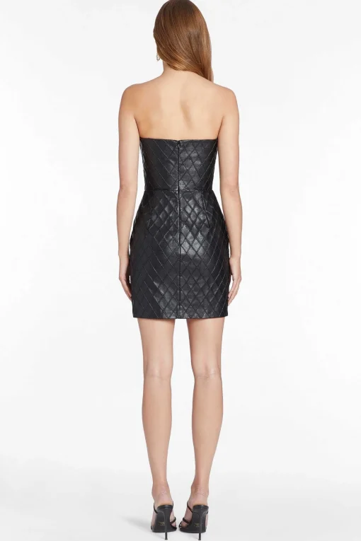 Cheap Keisha Dress In Faux Leather Women Mini Dresses